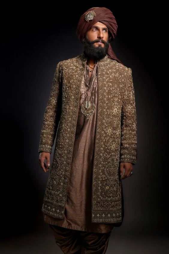  Brown Emroidered Sherwani