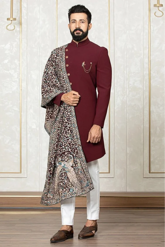 Brown sherwani foe men